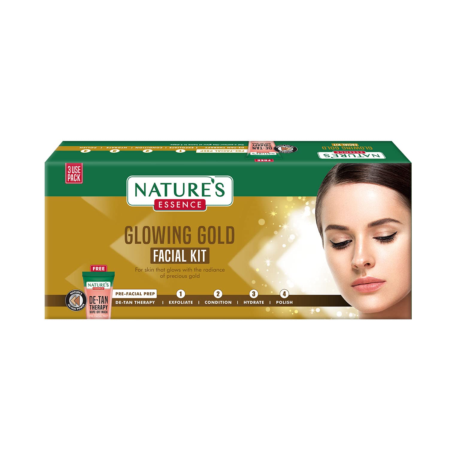 NATURES GLOWING GOLD FACIAL KIT