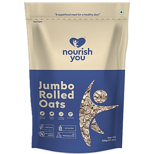 NOURISH JUMBO ROLLED OATS 500 GM